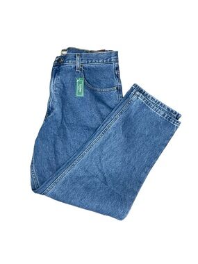 LL Bean Double L natural Fit Jeans Mens 35x28 Stonewash Denim Blue Straight NWT